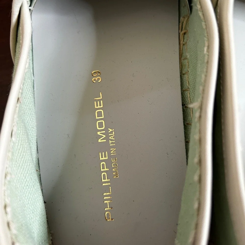 NWOB $249 Philippe Model Paris Marseille Espadrilles Women 39 Glitter Cap Toe